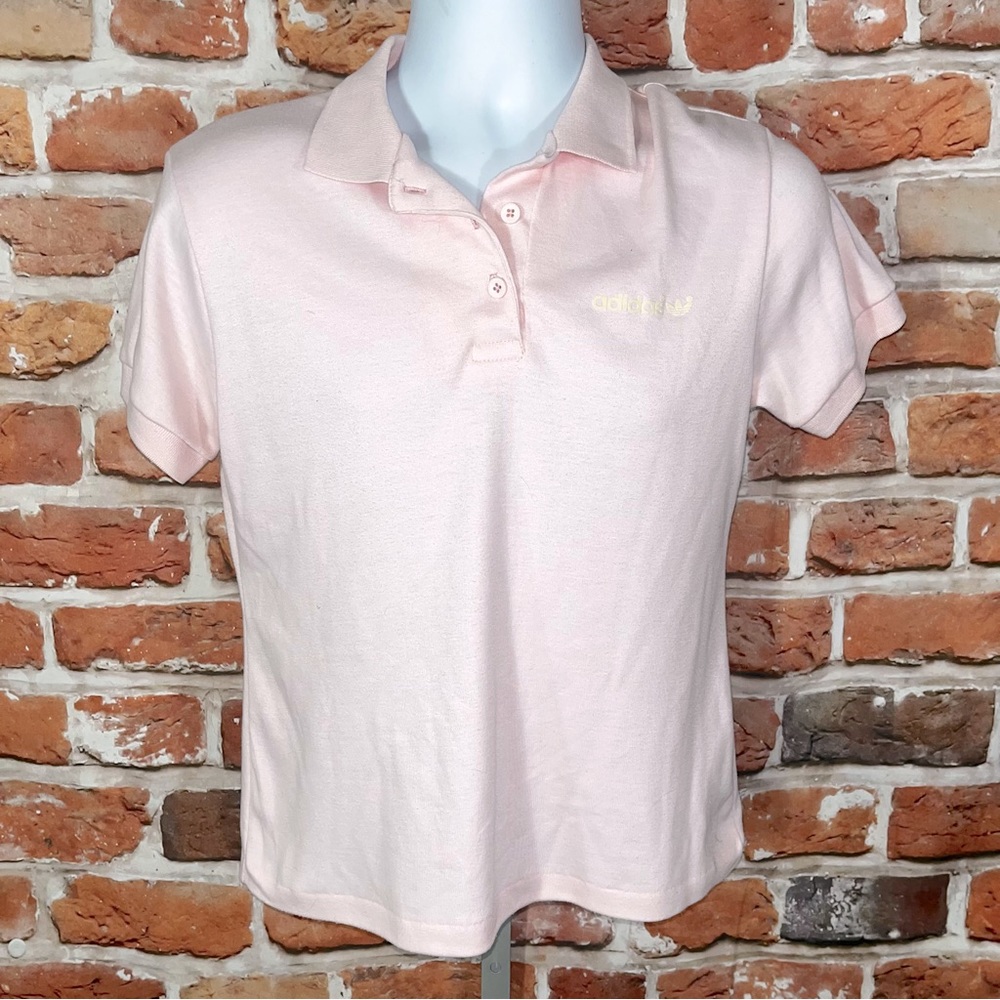 Adidas vintage light pink polo shirt tennis shirt Small